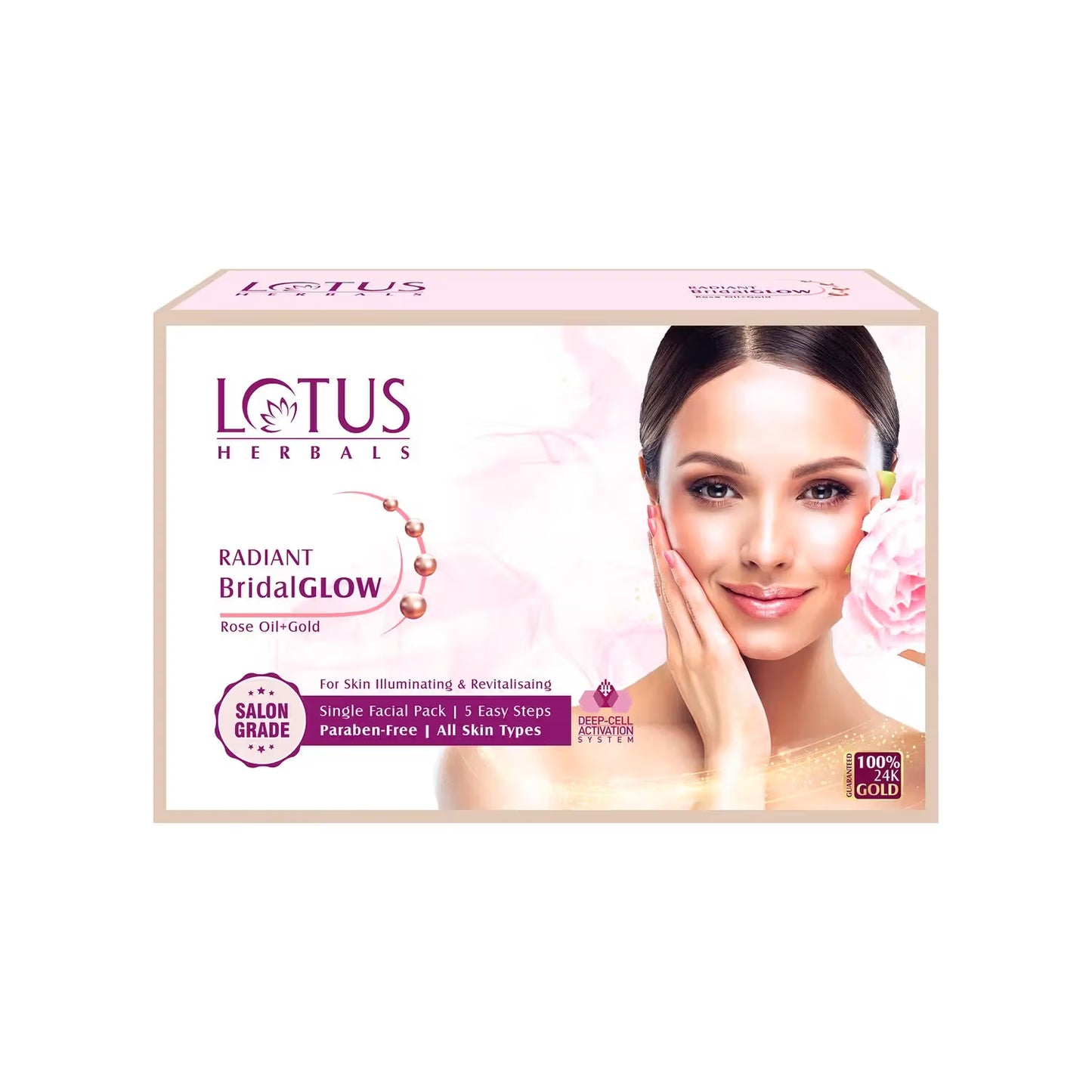 LOTUS Herbal Radiant Bridal Glow Facial Kit (Rose Oil + Gold)
