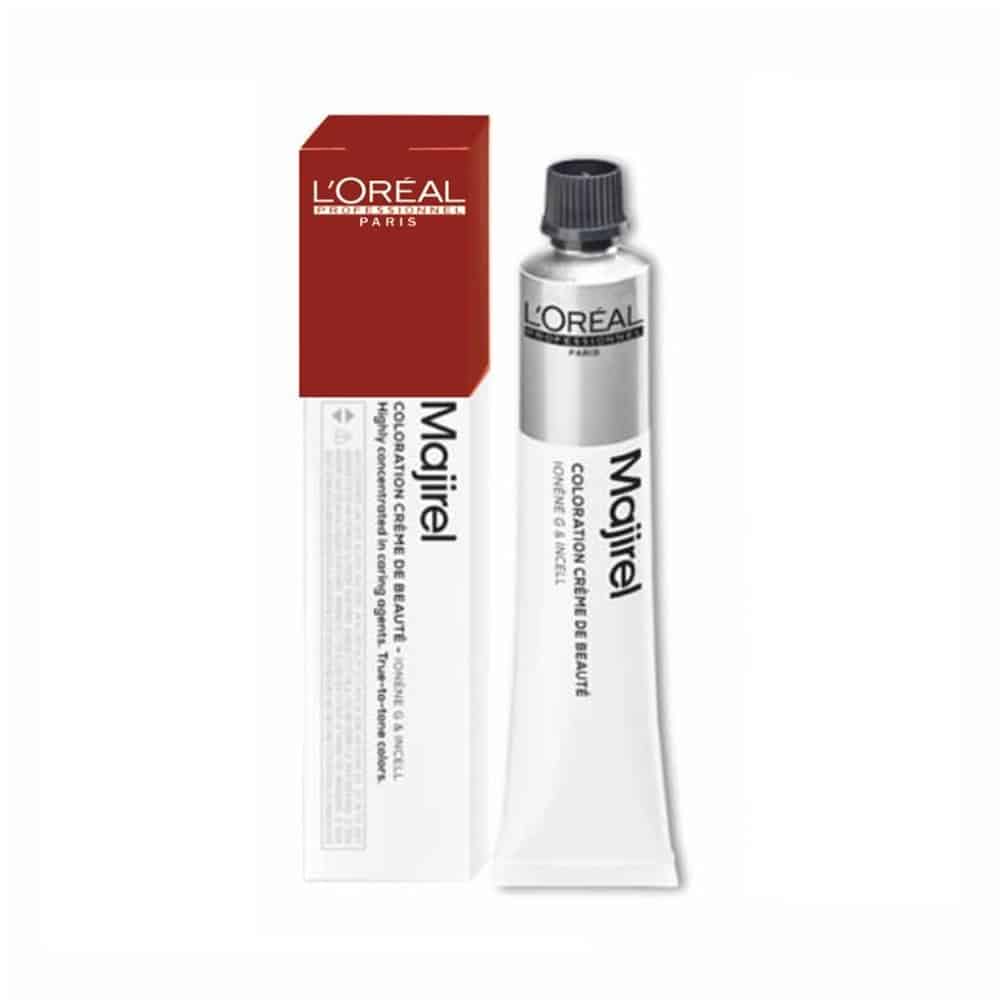 Loreal Majirel Color No 5.6 hair color tube with packaging on white background