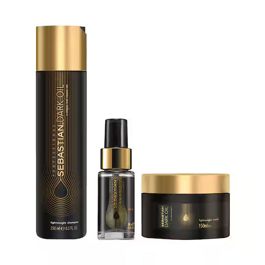 Sebastian Professional Dark Oil Lightweight Shampoo, Mask & Styling Oil - Combo of 3 250ml