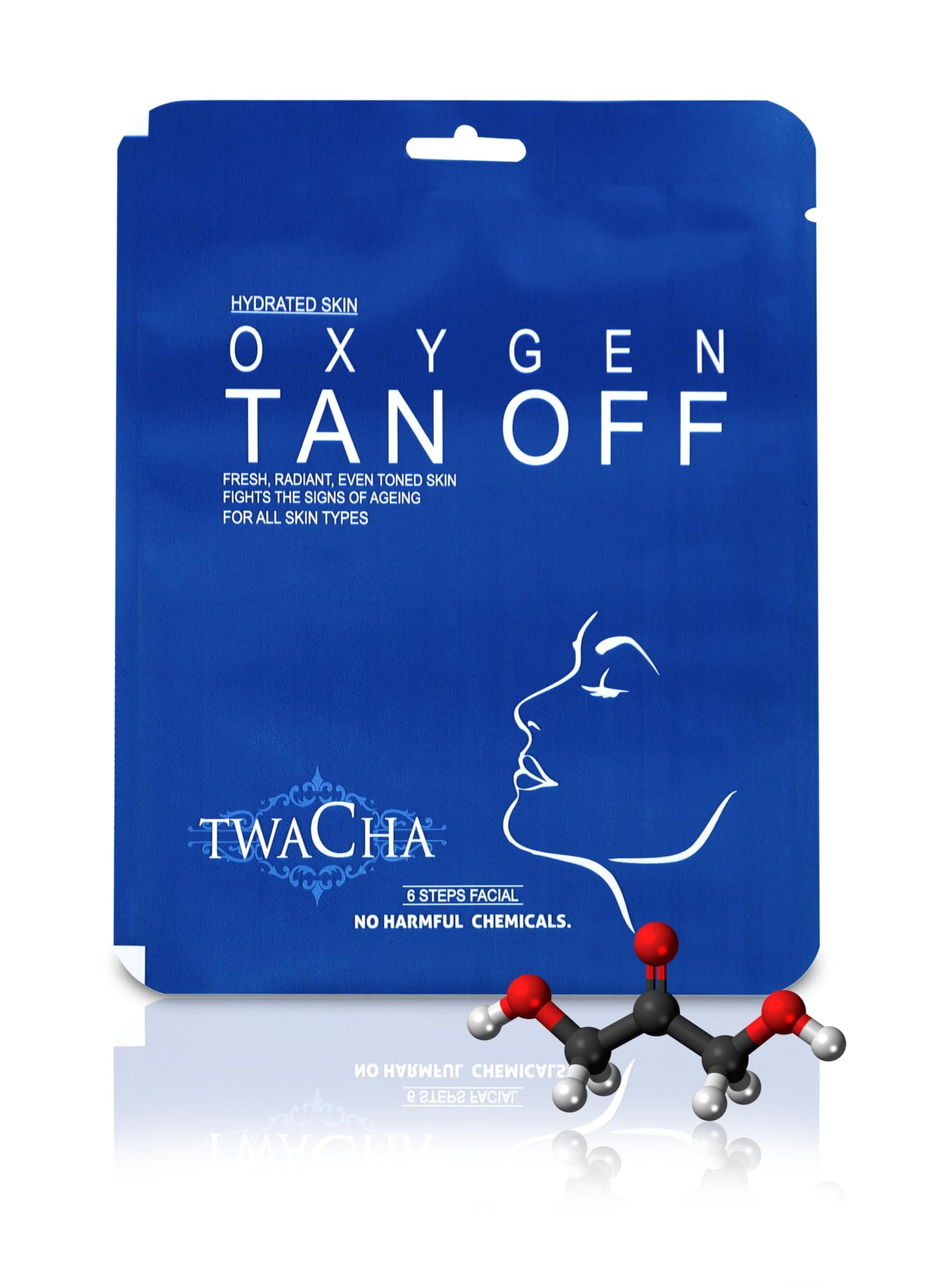 Twacha Oxygen Tan Off 6 Steps Facial Kit-Single use