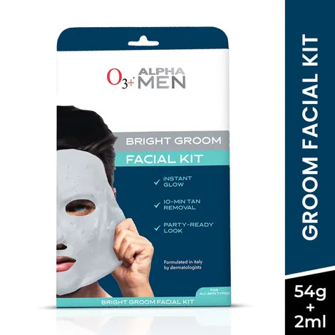 O3+ Alpha Men Bright Groom Facial Kit-Single Use -4 Steps