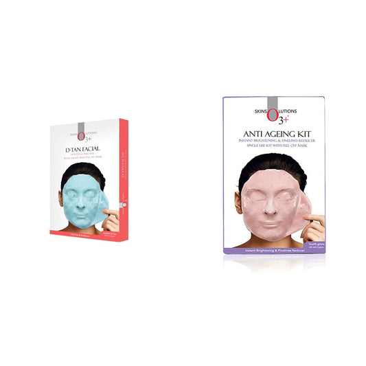 O3+ D-Tan Facial Anti Tan & Dullness Face Mask (45g) & Anti Ageing Single Dose Kit (40g) Combo - 45g