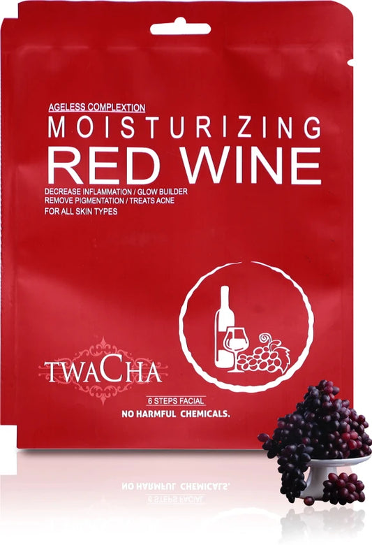 Twacha Moisturizing Red Wine 6 Steps Facial Kit-Single use