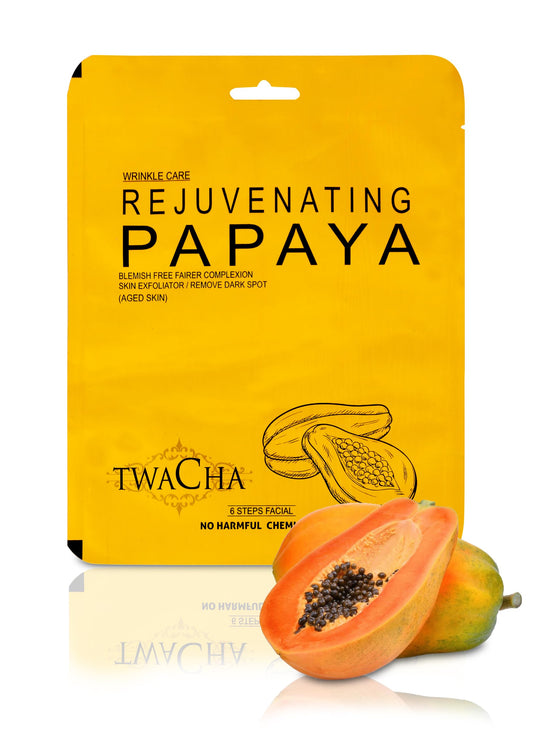 Twacha Rejuvinating Papaya 6 Steps Facial Kit-Single use