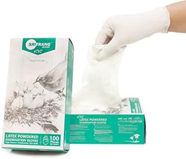 Zyra Powdered White Gloves 100's Pack